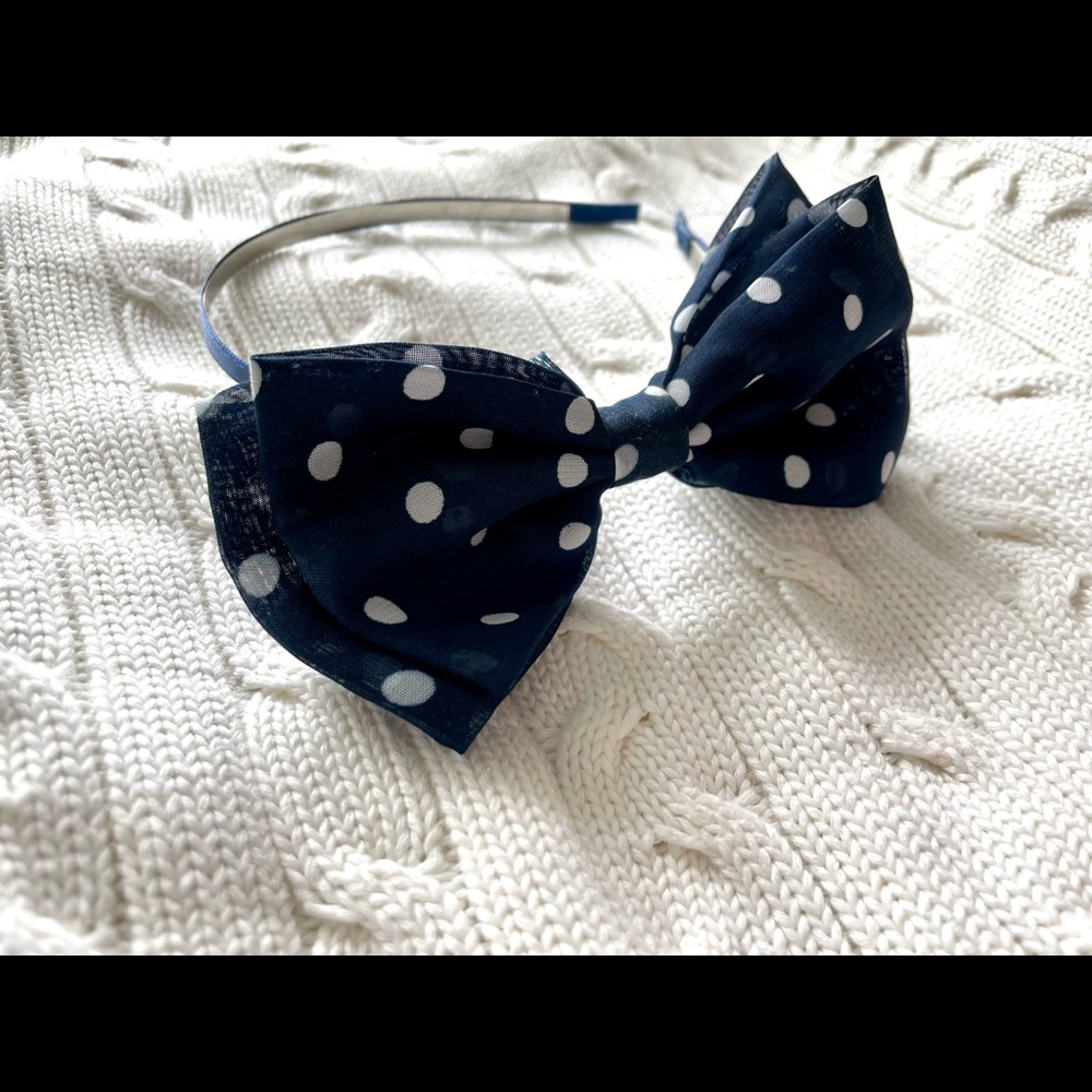 Retro Polka Dot Bow Headband